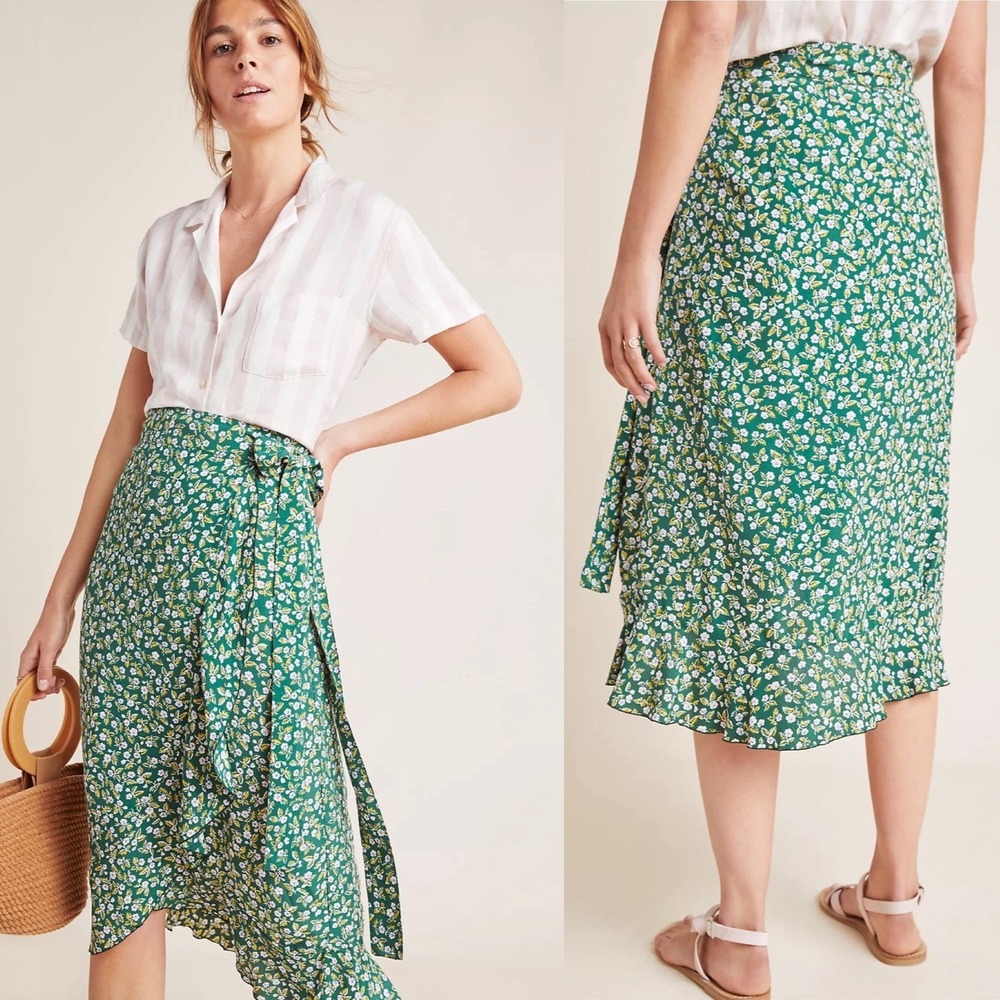 Anthropologie Faithful the Brand Celeste Wrap Midi Skirt Size M